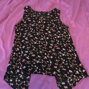 Express black floral tank top